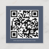Carte D'accompagnement Script QR Code Mariage Dusty Navy Blue RSVP (Dos)