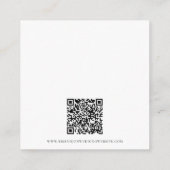 Carte D'accompagnement Script QR Code Mariage noir blanc RSVP (Dos)