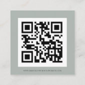 Carte D'accompagnement Script QR Code Sage Vert Mariage RSVP Enclôture (Dos)