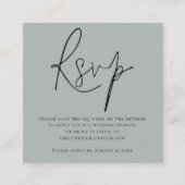 Carte D'accompagnement Script QR Code Sage Vert Mariage RSVP Enclôture (Devant)