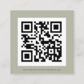 Carte D'accompagnement Script QR Code Soft Sage Green Wedding RSVP (Dos)