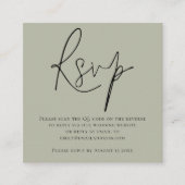 Carte D'accompagnement Script QR Code Soft Sage Green Wedding RSVP (Devant)