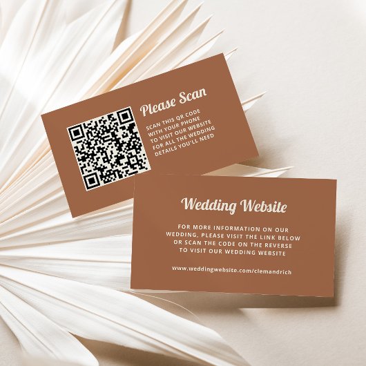 Carte D'accompagnement Script rétro | Site Mariage Code QR