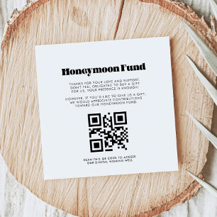Carte D'accompagnement Script rétro vintage Honey moon fund QR cod