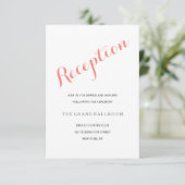Carte D'accompagnement Script Rose Corail | Carton d'invitation de récept (Debout devant)