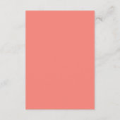 Carte D'accompagnement Script Rose Corail | Carton d'invitation de récept (Dos)