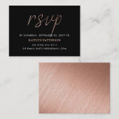 Carte D'accompagnement Script Rose moderne Gold Foil RSVP (Devant / Derrière)