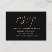 Carte D'accompagnement Script Rose moderne Gold Foil RSVP (Devant)