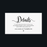 Carte D'accompagnement Script Rustic Farm, Détails Mariage<br><div class="desc">Il s'agit du script de ferme rustique moderne,  police noire,  nos détails Mariages,  site Web,  RSVP et Hashtag carte de boîtier. Vous pouvez modifier les couleurs de police et ajouter les détails de votre mariage dans la police / lettering correspondante. #TeeshaDerrick</div>