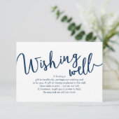 Carte D'accompagnement Script Rustique bleu marine, Mariage Wishing Well (Debout devant)