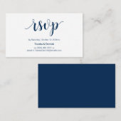 Carte D'accompagnement Script rustique, couleur bleu marine, mariage RSVP (Devant / Derrière)