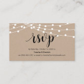 Carte D'accompagnement Script rustique, kraft, lumières à cordes, Mariage (Devant)