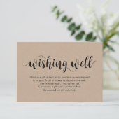 Carte D'accompagnement Script rustique kraft, noir, Mariage Wishing well (Debout devant)