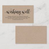 Carte D'accompagnement Script rustique kraft, noir, Mariage Wishing well (Devant / Derrière)