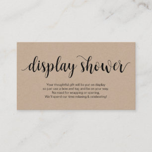 Carte D'accompagnement Script rustique, Kraft rustique, douche à affichag