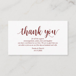 Carte D'accompagnement Script rustique moderne, Merci Mariage