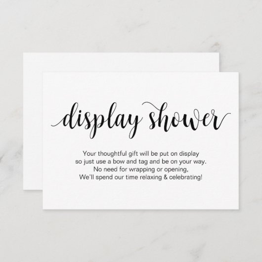 Carte D'accompagnement Script rustique, noir, douche d'affichage (Devant / Derrière)