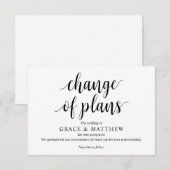 Carte D'accompagnement Script rustique, Noir, Mariage, Repostpone, modifi (Devant / Derrière)