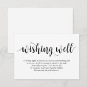 Carte D'accompagnement Script rustique, Noir, Mariage Wishing well (Devant / Derrière)