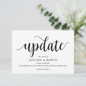 Carte D'accompagnement Script rustique, noir, report Mariage, modifiable (Debout devant)