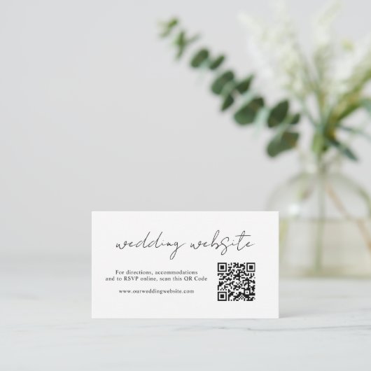 Carte D'accompagnement Script rustique Photo Code QR moderne Mariage (Debout devant)