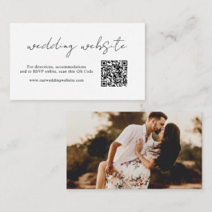 Carte D'accompagnement Script rustique Photo Code QR moderne Mariage