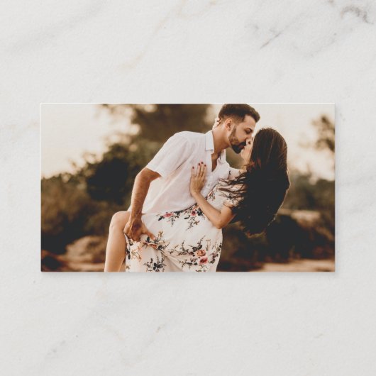 Carte D'accompagnement Script rustique Photo Mariage moderne (Dos)