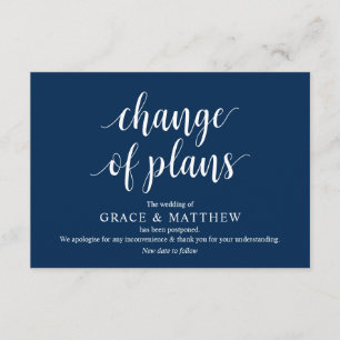 Carte D'accompagnement Script rustique, Script bleu marine, Mariage repos
