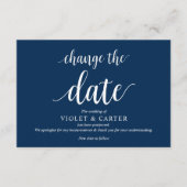 Carte D'accompagnement Script rustique, Script bleu marine, Mariage repos (Devant)