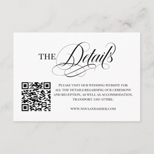 Carte D'accompagnement Script simple élégant Code QR moderne (Devant)