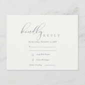 Carte D'accompagnement Script simple élégant Noir & Blanc Mariage RSVP (Devant)