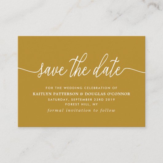 Carte D'accompagnement Script Simple Enregistrer La Date (Devant)