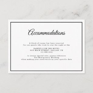 Carte D'accompagnement Script simple et élégant Minimal White Mariage Dét
