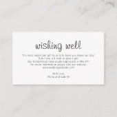 Carte D'accompagnement Script simple Mariage noir et blanc Wishing well (Devant)