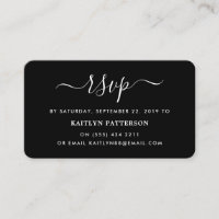 Script simple moderne noir et blanc RSVP