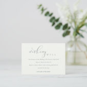 Carte D'accompagnement Script simple Noir & Blanc Mariage Wish Bien (Debout devant)