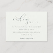 Carte D'accompagnement Script simple Noir & Blanc Mariage Wish Bien (Devant)