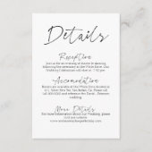 Carte D'accompagnement Script simple pour détails Mariages (Devant)