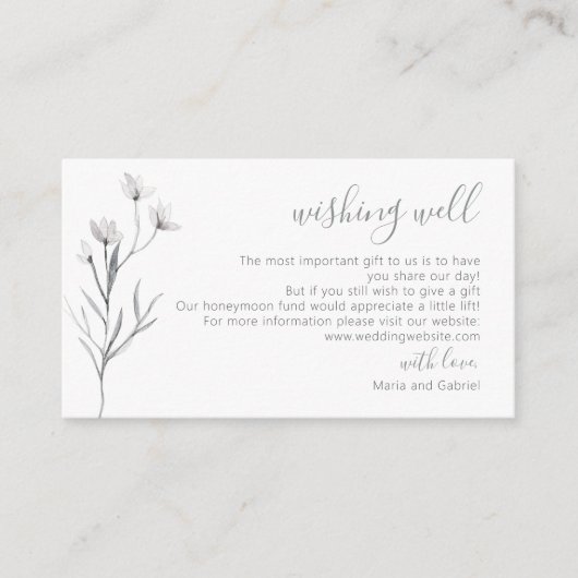 Carte D'accompagnement Script simple. Un Mariage botanique qui veut bien (Devant)