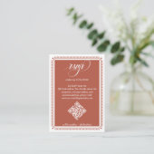 Carte D'accompagnement Script Terracotta RSVP Online QR Code Mariage (Debout devant)