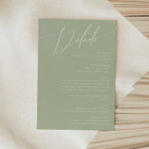 Carte D'accompagnement Script Whimsical   Détails de l'écran vert