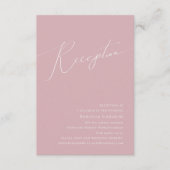 Carte D'accompagnement Script Whimsical | Dusty Rose Mariage Réception (Devant)