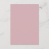 Carte D'accompagnement Script Whimsical | Dusty Rose Mariage Réception (Dos)