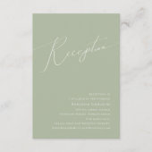 Carte D'accompagnement Script Whimsical | Réception De Mariage Vert Sage (Devant)