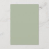 Carte D'accompagnement Script Whimsical | Réception De Mariage Vert Sage (Dos)