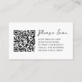 Carte D'accompagnement Script Whimsical | Site Mariage Code QR (Dos)