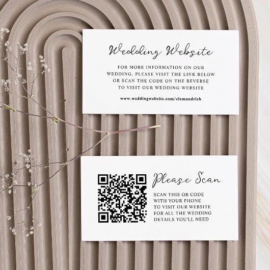 Carte D'accompagnement Script Whimsical | Site Mariage Code QR