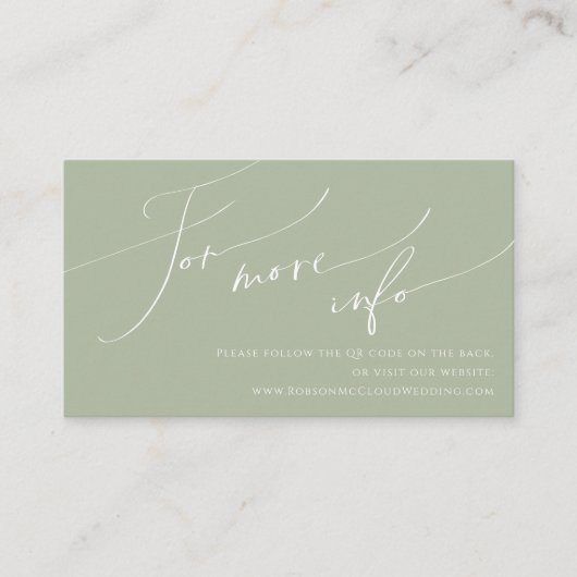Carte D'accompagnement Script Whimsical | Site Web du code QR Mariage Sag (Devant)