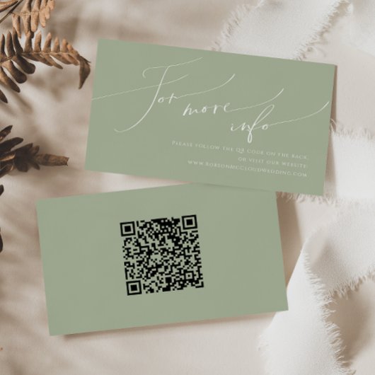 Carte D'accompagnement Script Whimsical | Site Web du code QR Mariage Sag