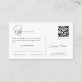 Carte D'accompagnement Scripts modernes Simple Clean Rsvp Mariage code QR (Devant)